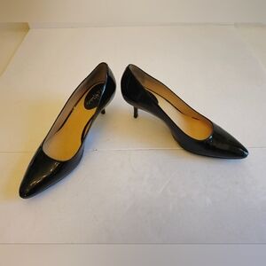 Cole Haan Women's Patent Leather Black Pointed Toe Heels SZ 7.5  Made in Brazil